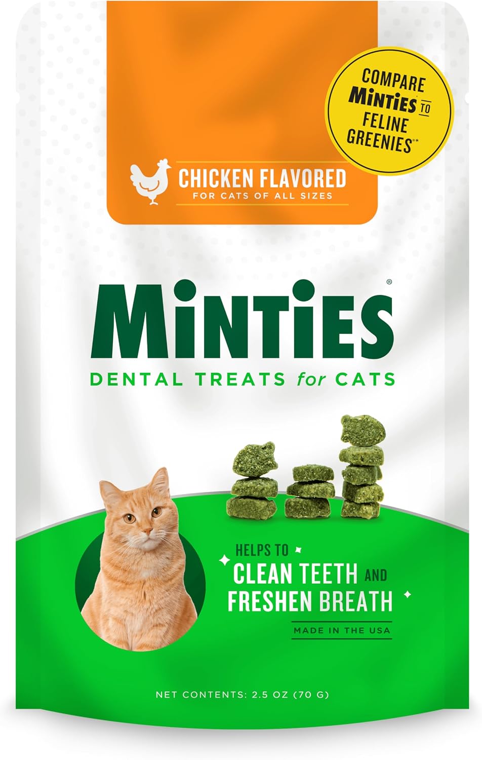 Minties Dental Treats for Cats, Salmon Flavored Cat Dental Treats, Freshens Breath and Controls Tartar, 10oz - Image 11