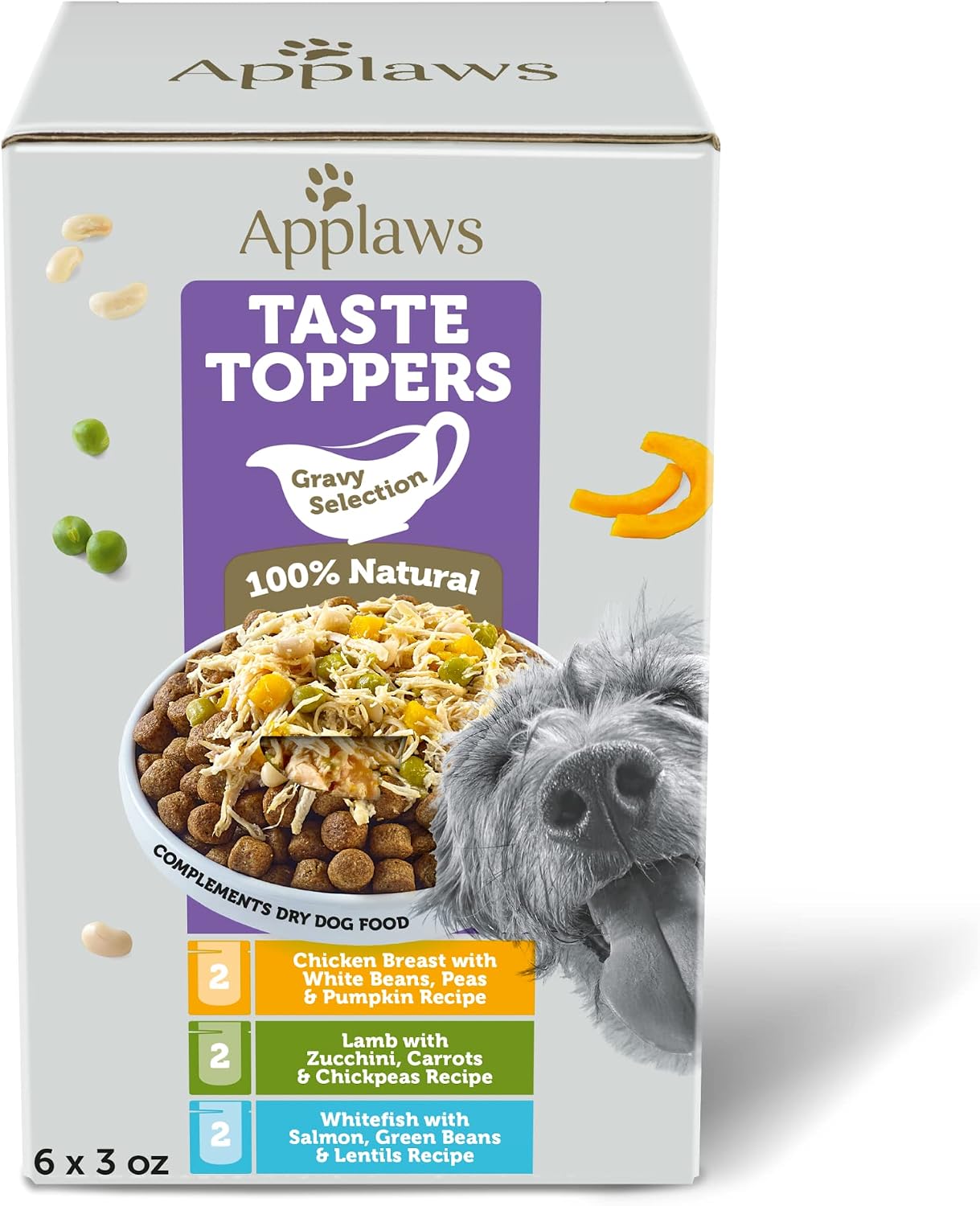 Healthy chicken breast and vegetable dog food topper pouch