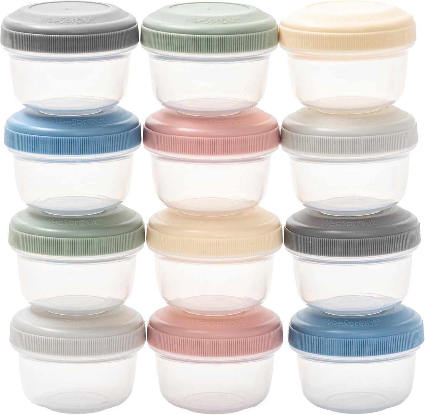 WeeSprout Leakproof Baby Food Storage 12 Set front view