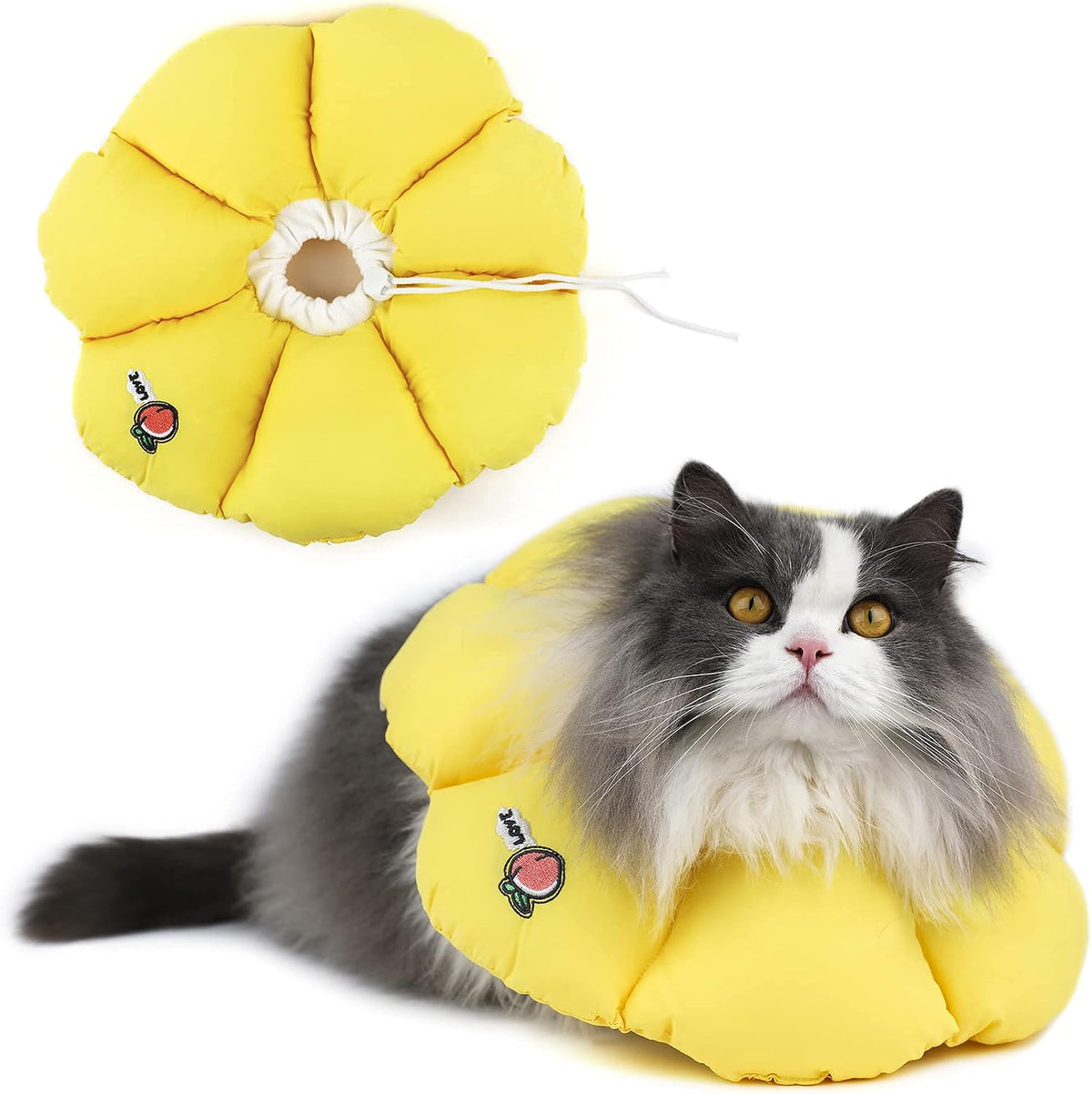 Cat Cone Collar,Cute Waterproof Cat Recovery Collar,Anti-Bite Lick Wound Healing Safety Elizabethan e Collar for Cats,Purple Flower All-Season Style... - Image 10