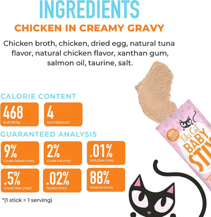 Hand feeding a kitten with Tiki Cat Baby Stix creamy treat