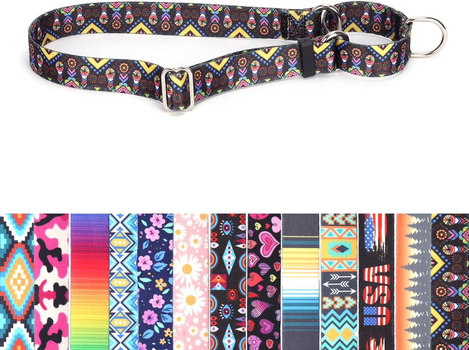 Martingale Collar for Dogs, No-Slip Escape Proof Choke No Pull Cinch Soft Nylon Dog Training Collars Adjustable for Small Medium Large Breed Pet Dogs, Pink Daisy M - Image 12