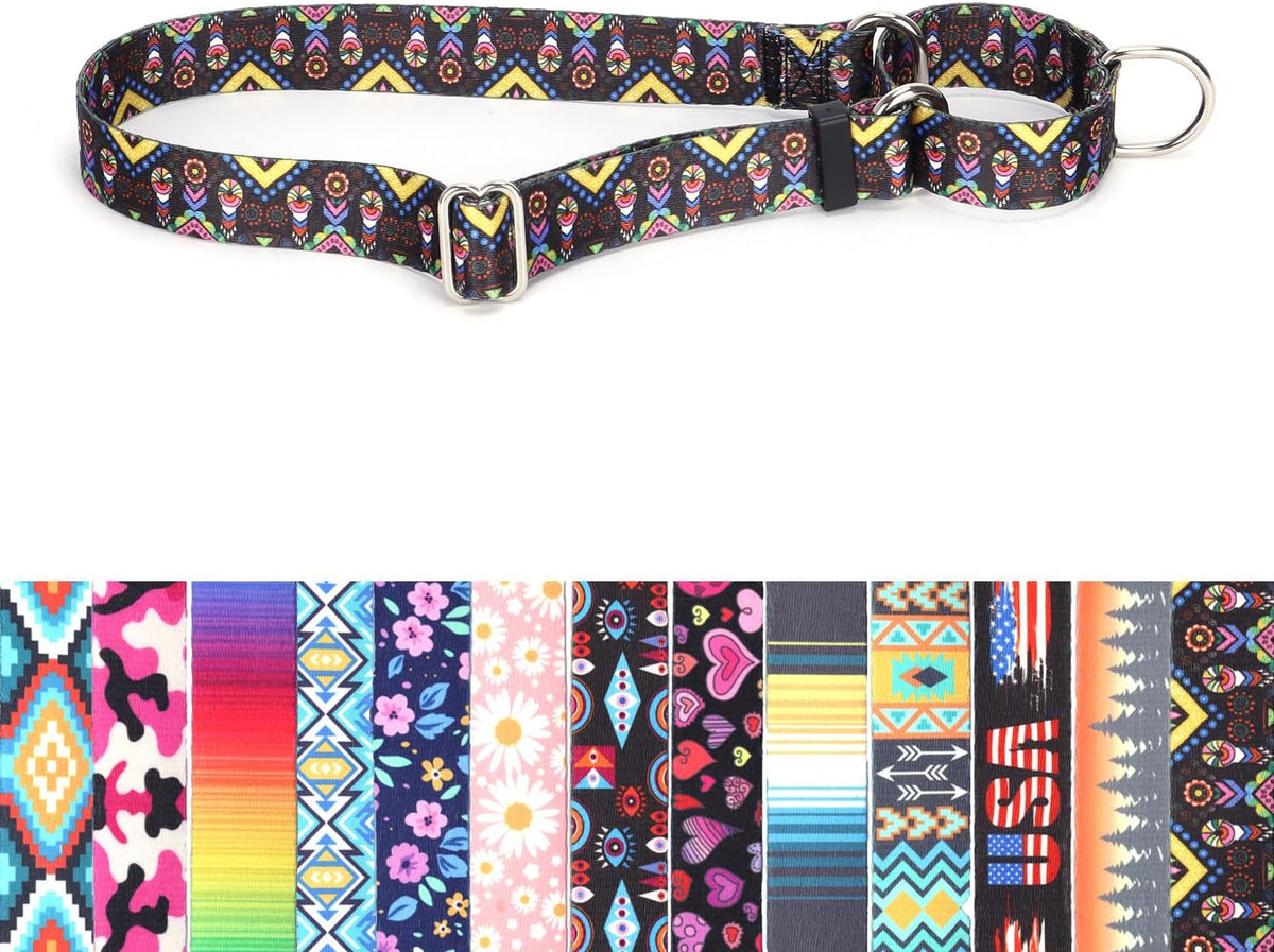 Martingale Collar for Dogs, No-Slip Escape Proof Choke No Pull Cinch Soft Nylon Dog Training Collars Adjustable for Small Medium Large Breed Pet Dogs, Pink Daisy M - Image 12