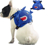 Idomik dog backpack harness shark design side view