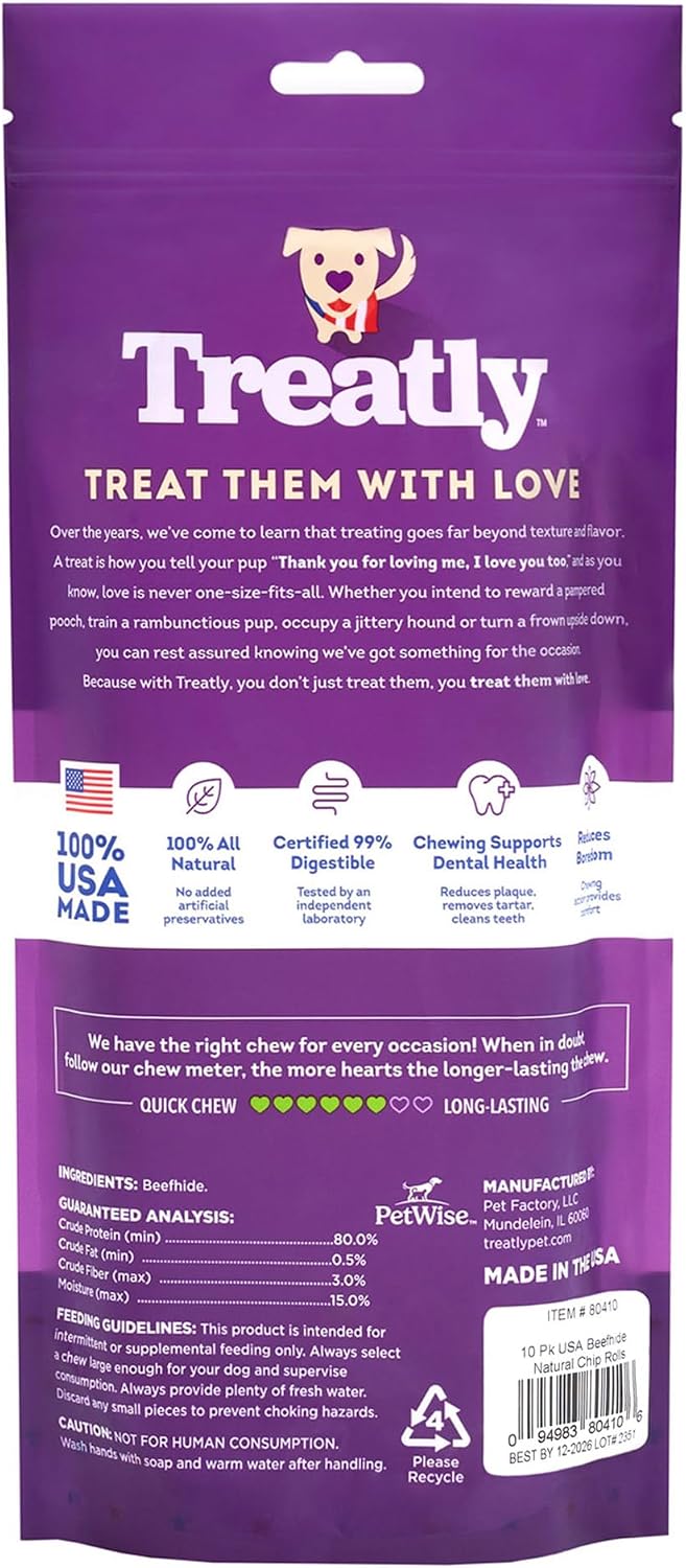 Natural flavor American sourced beefhide rolls for dog dental health