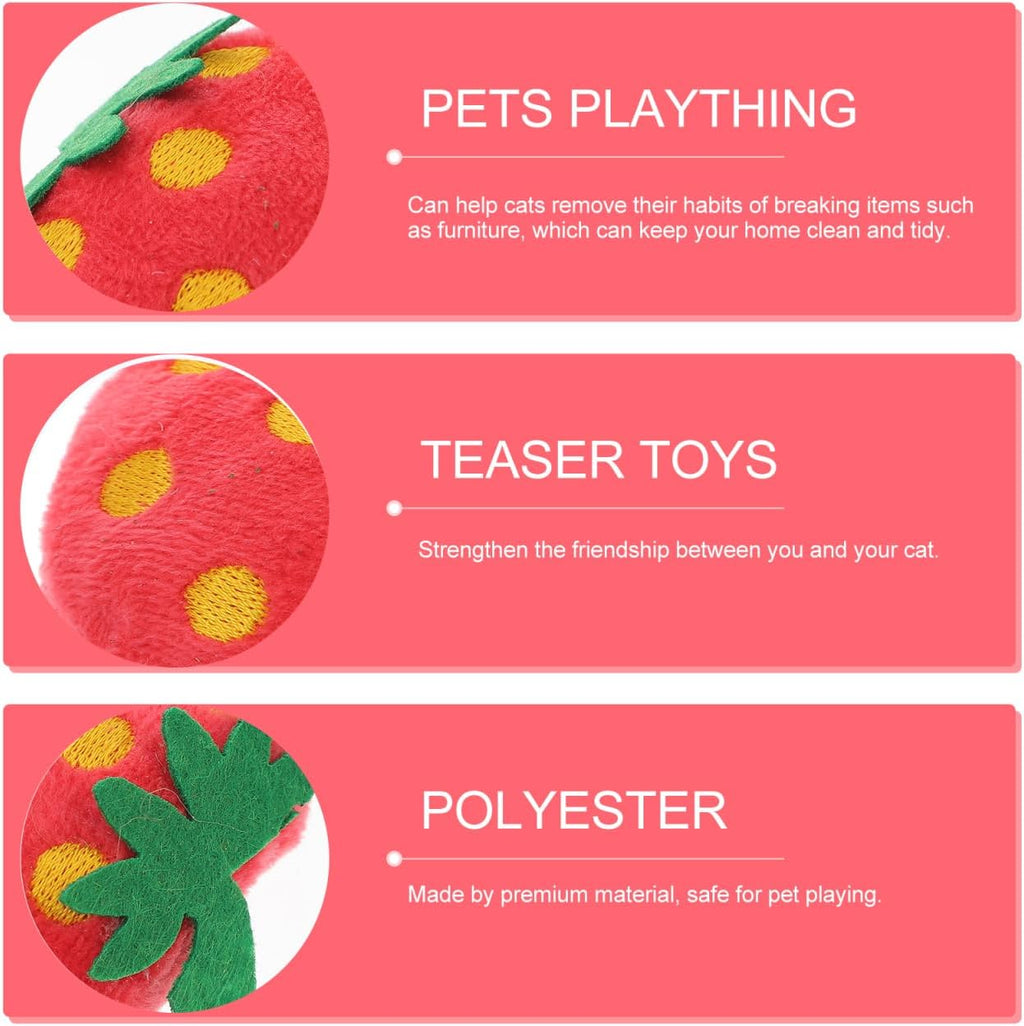 Toddmomy imported red strawberry pet play dolls spread out for interactive scratching exercise.