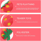 Toddmomy imported red strawberry pet play dolls spread out for interactive scratching exercise.