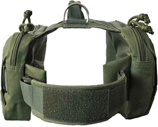 Side angle of waterproof dog saddle bags with ample storage pockets