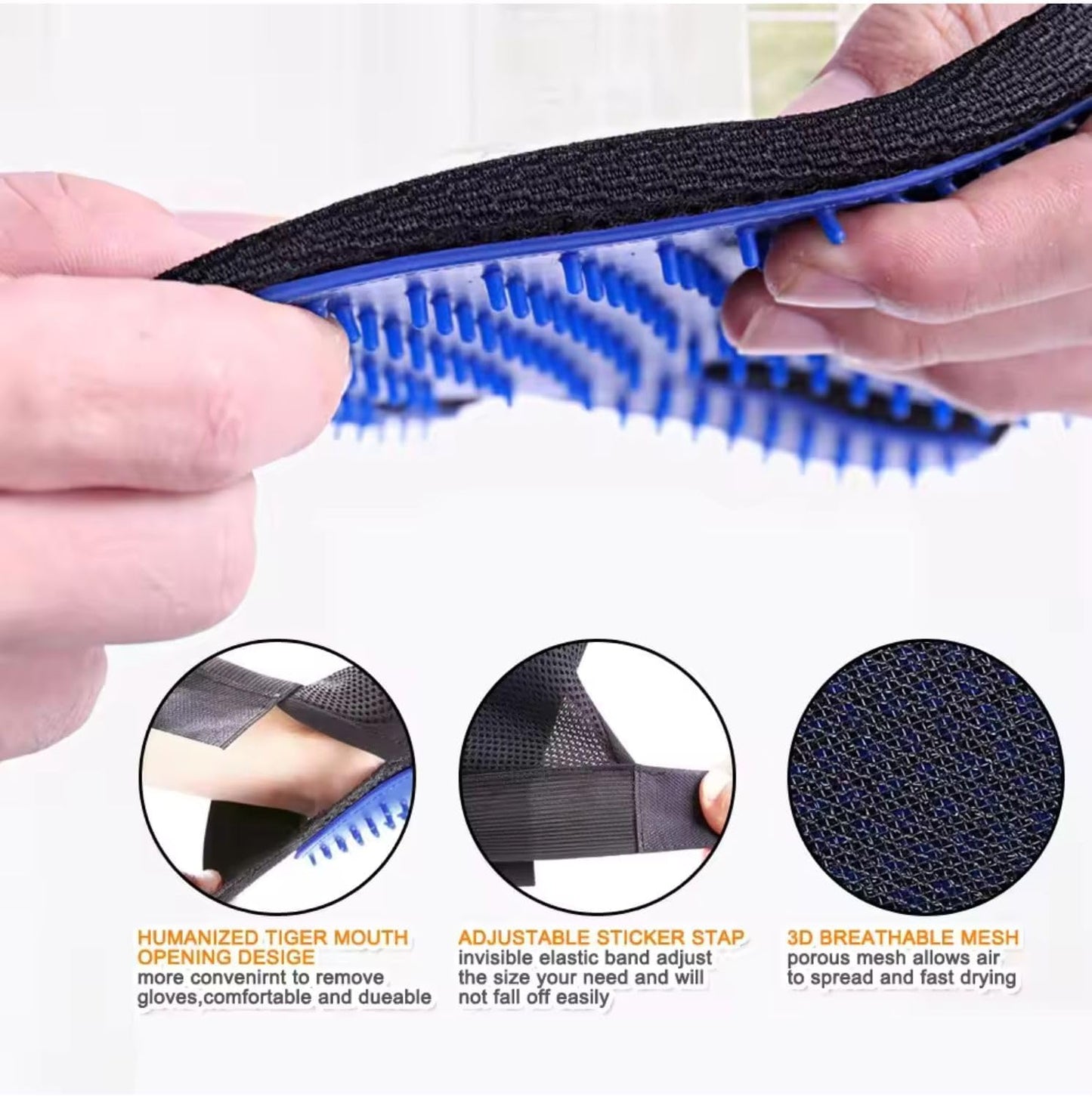 AALPET dog grooming glove silicone bristles detail