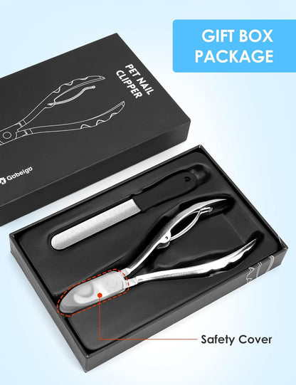 Side profile of Gobeigo wide open dog nail clippers