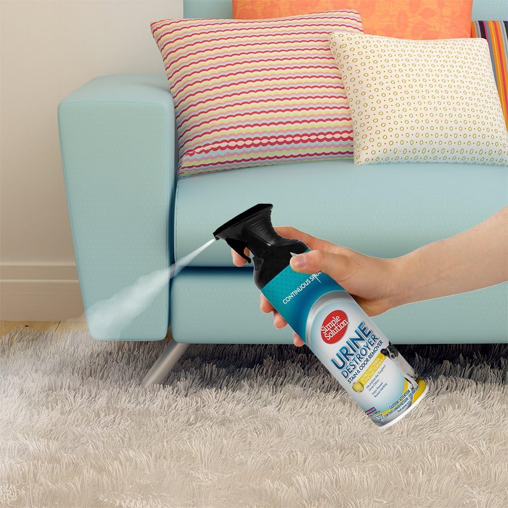 Simple Solution 17 Ounces bottle on carpet surface