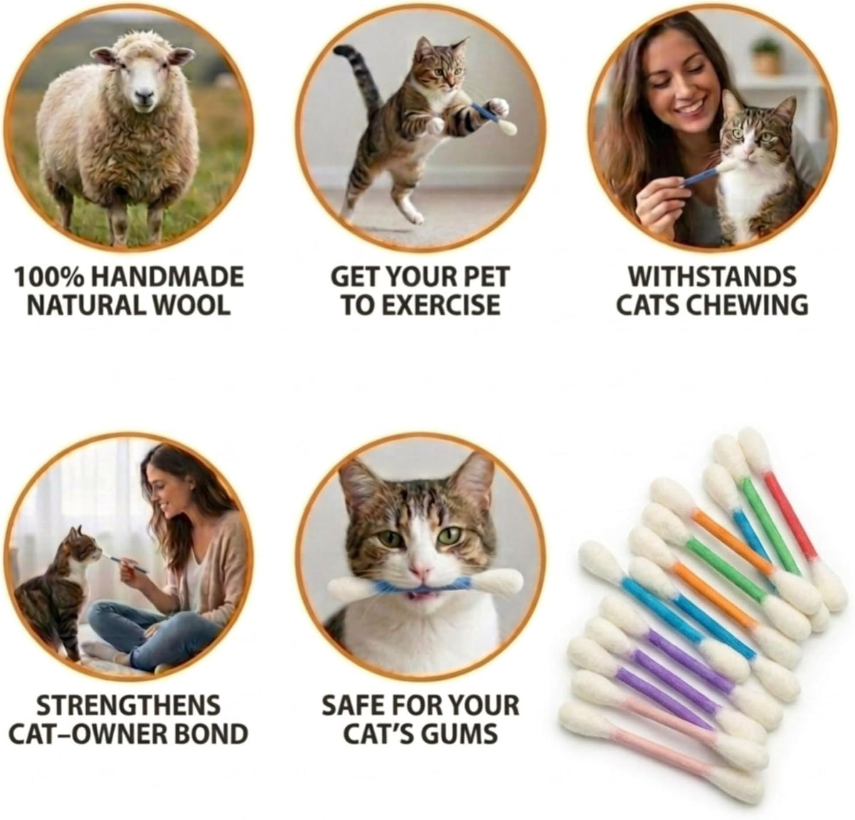 Set of 6 Glaciart One interactive kitten toys