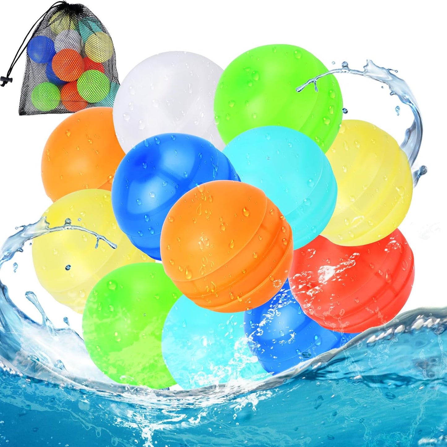 Omidazzle Reusable Water Balloons twelve pieces front view outdoor summer toys