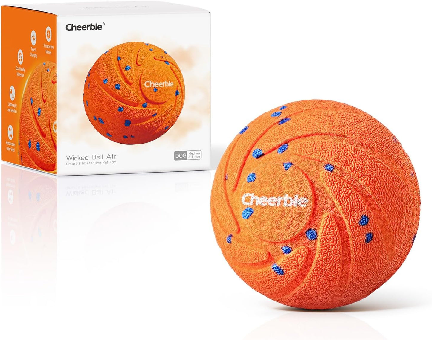 Cheerble Smart Interactive Dog Toy, Wicked Ball AIR, Automatic Moving, Bouncing, and Rotating, E-TPU Material, IPX7 Waterproof Rating, Active Rolling Ball for Puppy, Medium and Large Dogs - Image 11