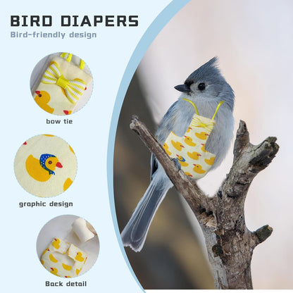 Reusable bird clothes with waterproof inner lining spread flat