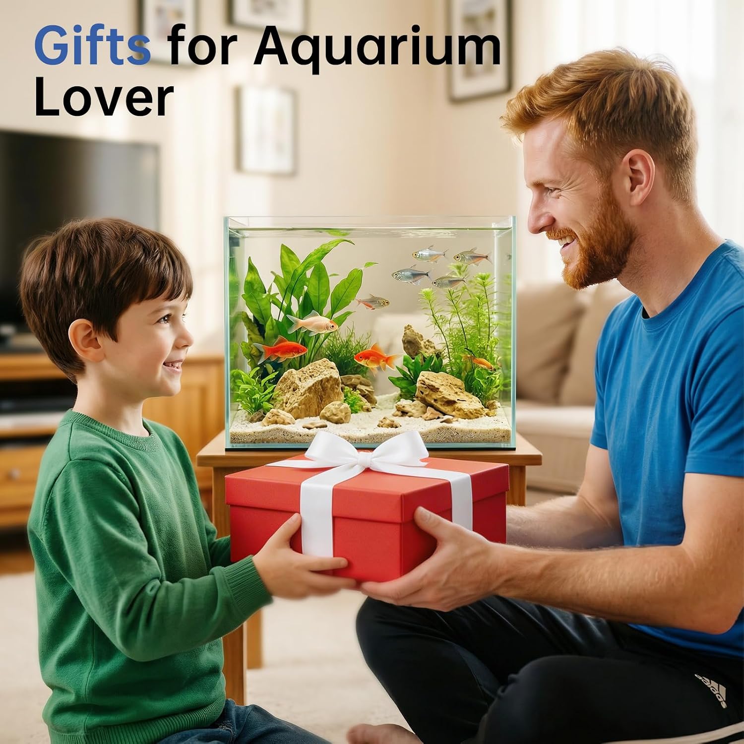 Aquarium vacation automatic food dispenser feeding goldfish and koi flakes.