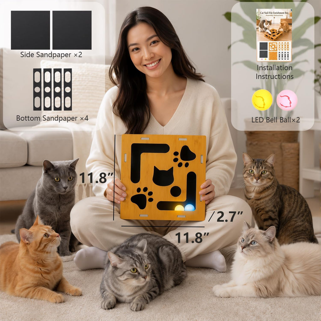 Luampo eco friendly engineered wood cat claw filer box premium