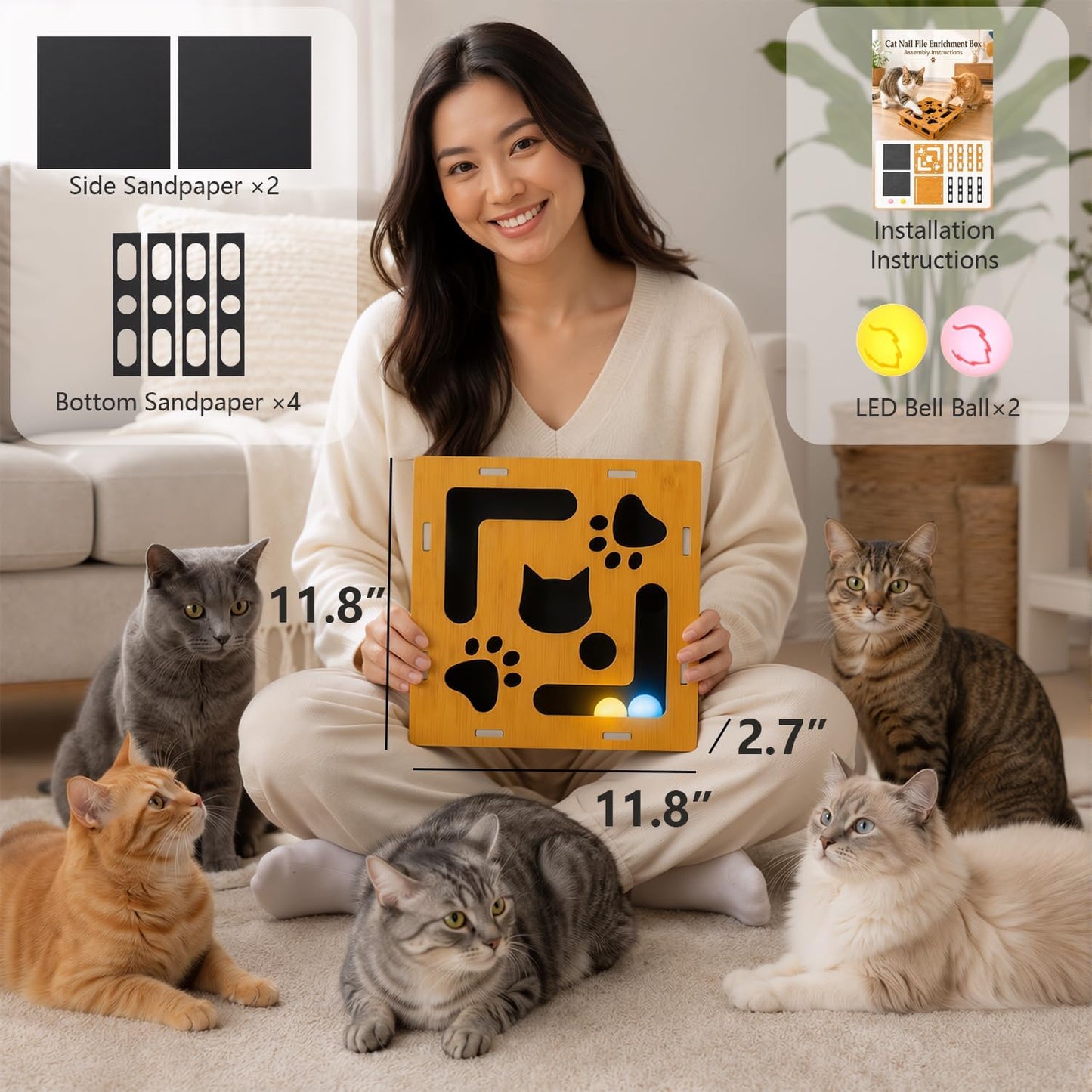 Luampo eco friendly engineered wood cat claw filer box premium