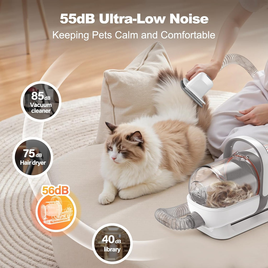 Professional dog nail grinder and deshedding brush attachments for home grooming