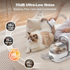Professional dog nail grinder and deshedding brush attachments for home grooming
