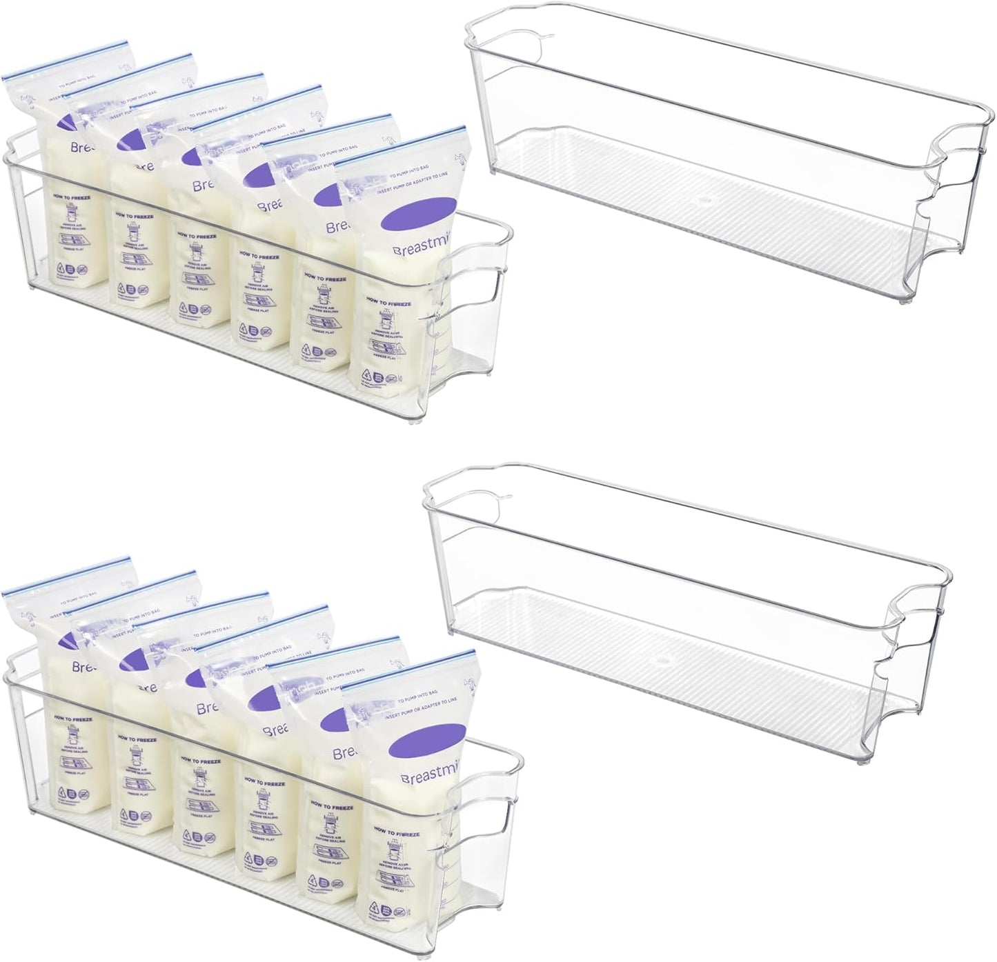 Vtopmart breastmilk storage container 4 piece set front view