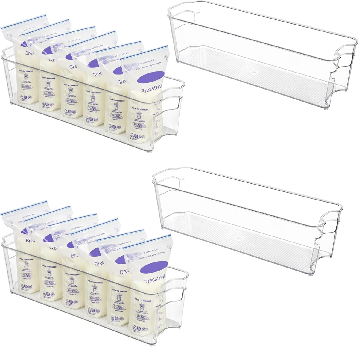 Vtopmart breastmilk storage container 4 piece set front view