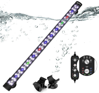 SEAOURA Submersible Aquarium Light for 16 to 27 Inch Fish Tank, 24/7 Cycle Fish Tank Light with Timer, Aquarium Plant Light with Full Spectrum+7 Single Colors, Auto On/Off, Adjustable Brightness - Image 11