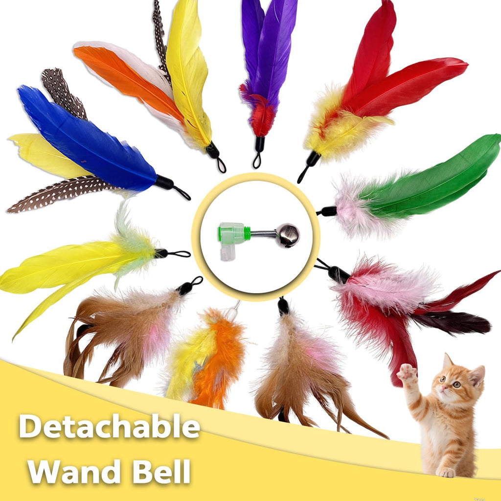Vibrant multi colored replacement feathers with rotating metal clips