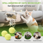 Cat repellent balls placed near indoor sofa for pet protection
