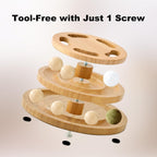 Side profile of Zomisia solid wood cat tower toy