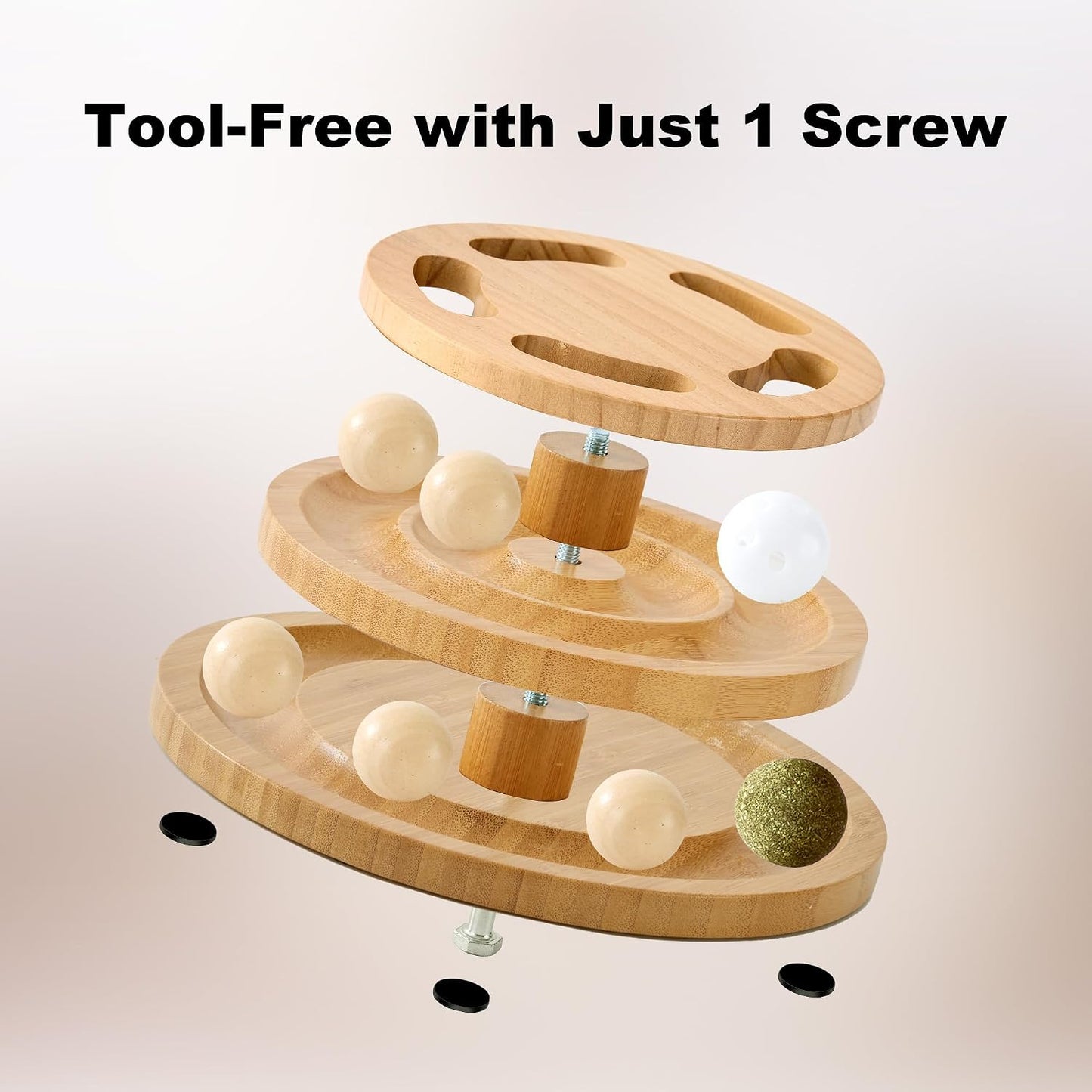 Side profile of Zomisia solid wood cat tower toy
