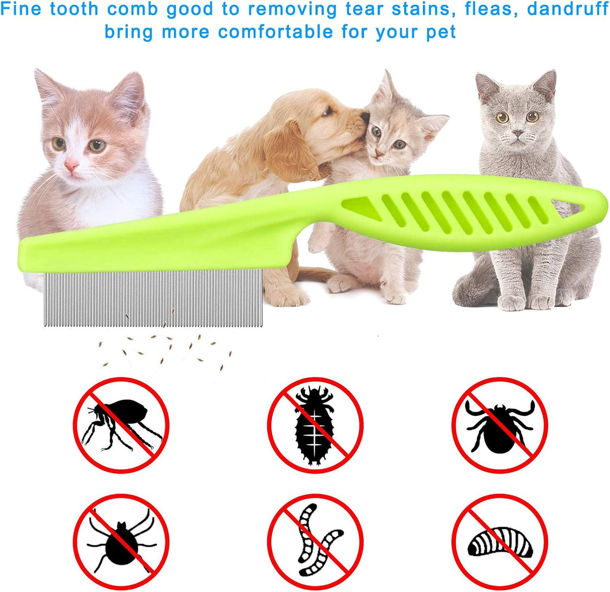Stainless steel pet flea comb close up