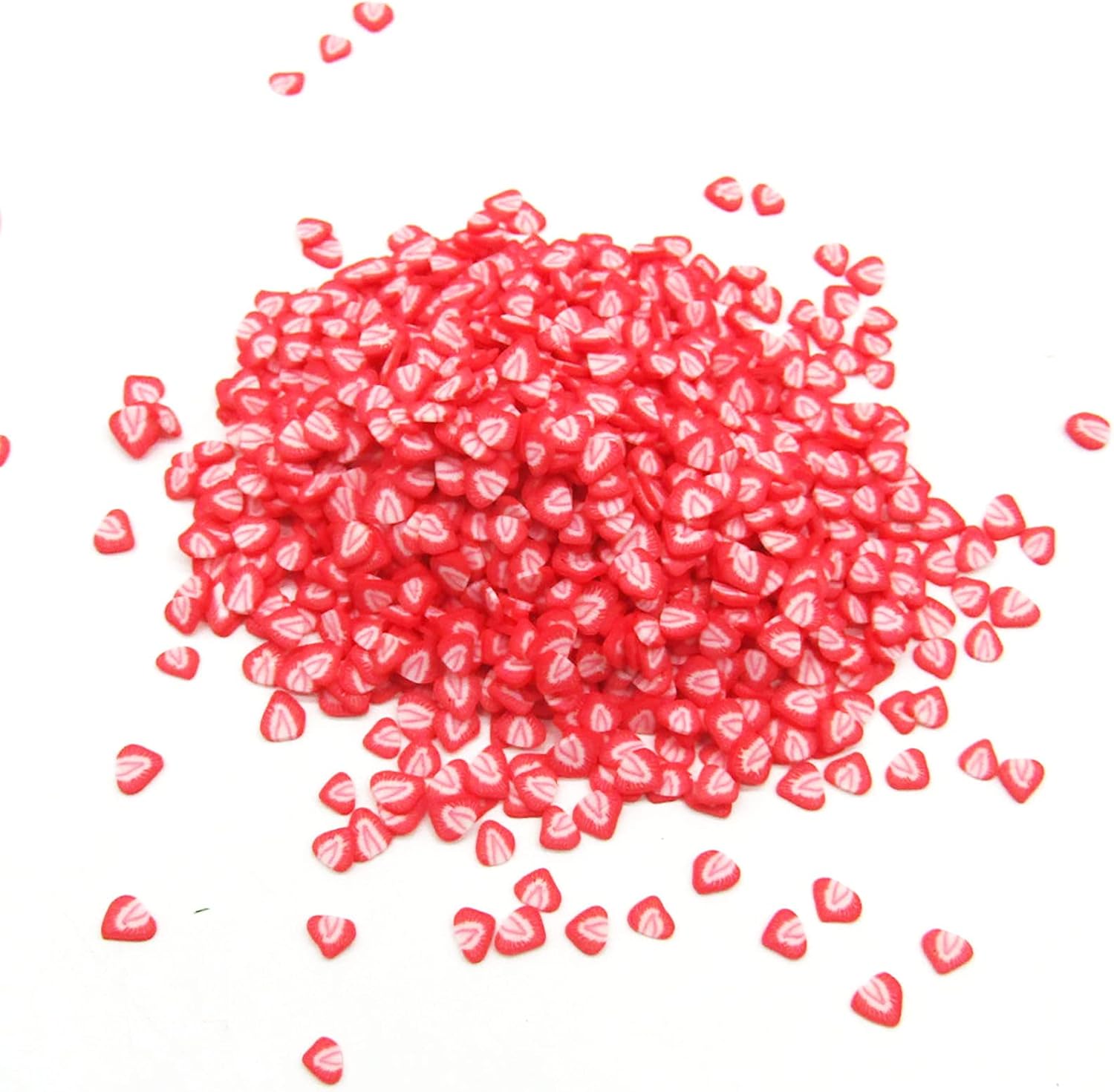PEPRMROE strawberry nail art charms 100g bulk pack front view for professional 3D manicures.