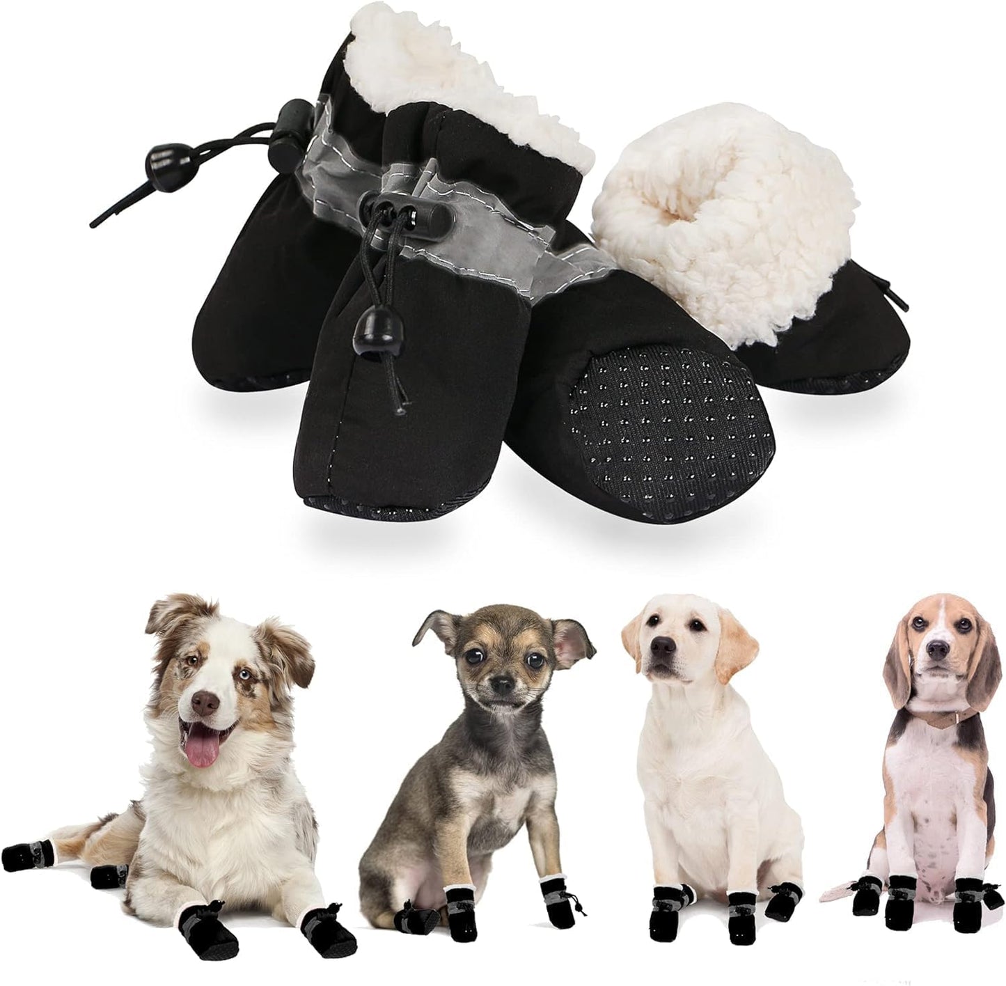 Yaodhaod dog shoes for winter front view