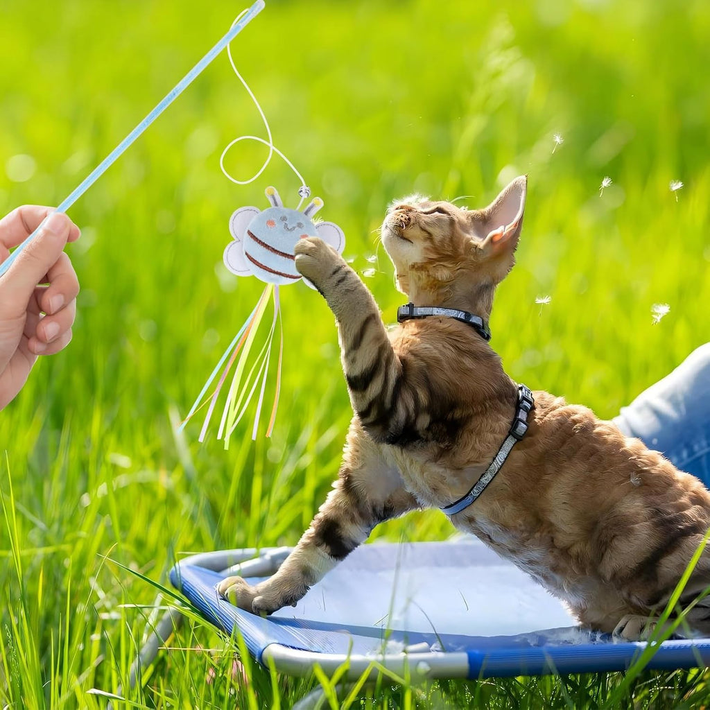 NOWFRESH Cat Fishing Rod Toy lightweight acrylic handle safety details view