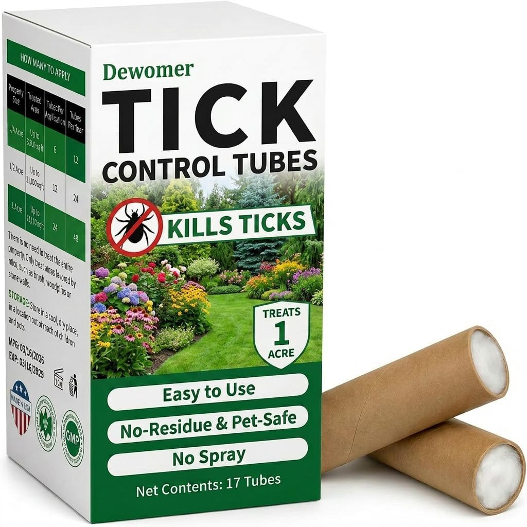 Dewomer Tick Tubes 17 pack front view for yard protection