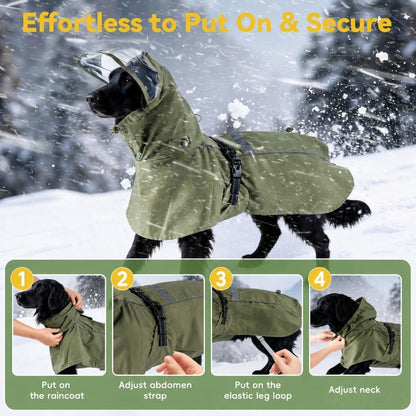 Rynvale Studio heavy rain dog poncho folded neatly inside storage bag