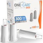 ONE-CARE Plus Safety Pen Tips 100 count box front view for diabetic care
