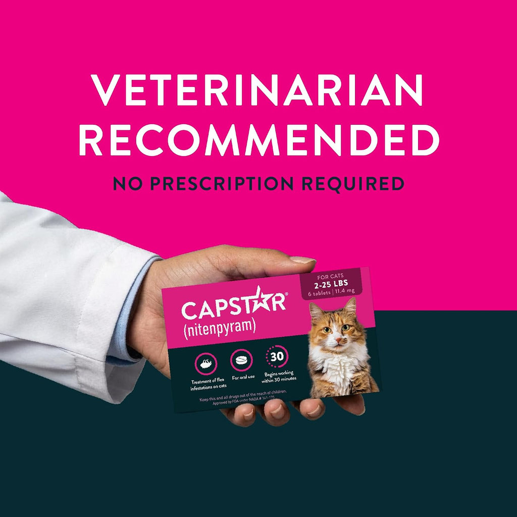 Capstar for cats and kittens two to twenty five pounds side panel dosage guidelines