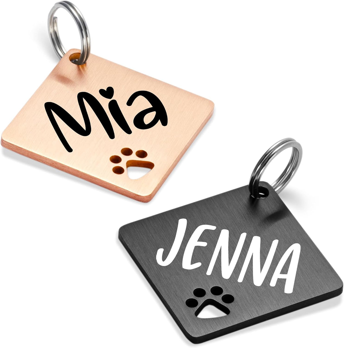 Ultra Joys Dog Tags Personalized for Pets - Hollow Paw Custom Pet ID Tag - Engraved Dog Tag for Small, Large Dogs - Large Bone in Black - Image 15