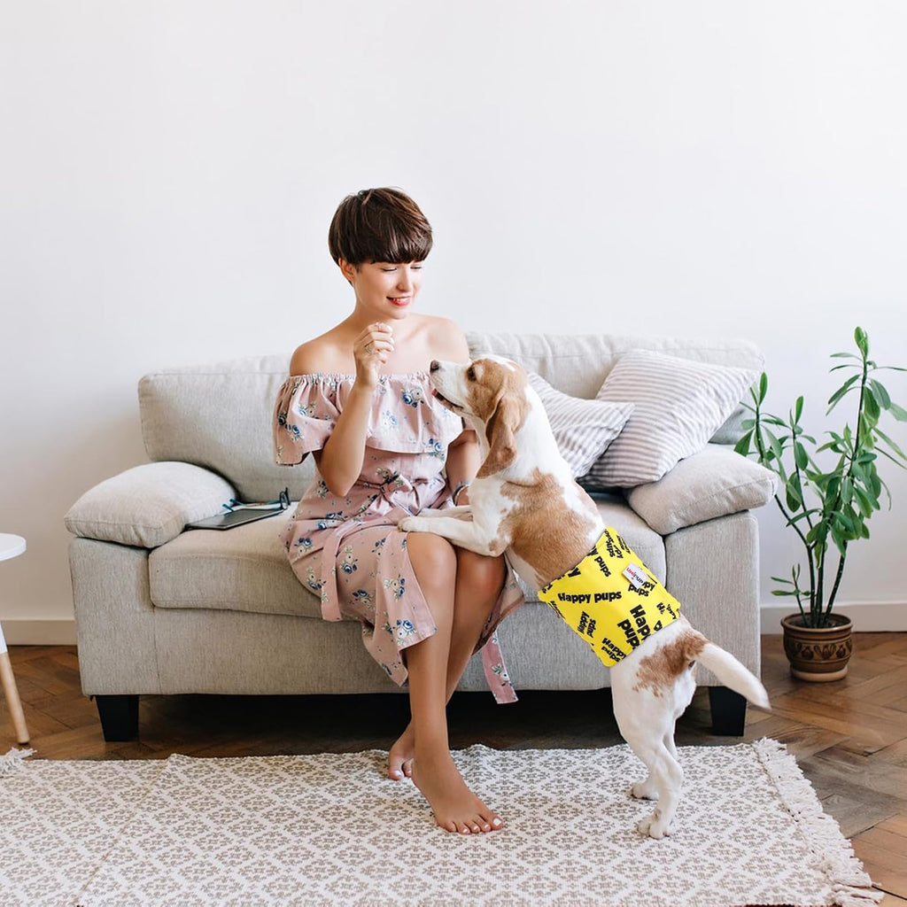 UNIPUP high absorption dog diaper wrap showcasing the comfortable fit profile for medium large breeds