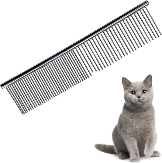 MGI Incorporates Pet Grooming Comb front view showing stainless steel teeth.
