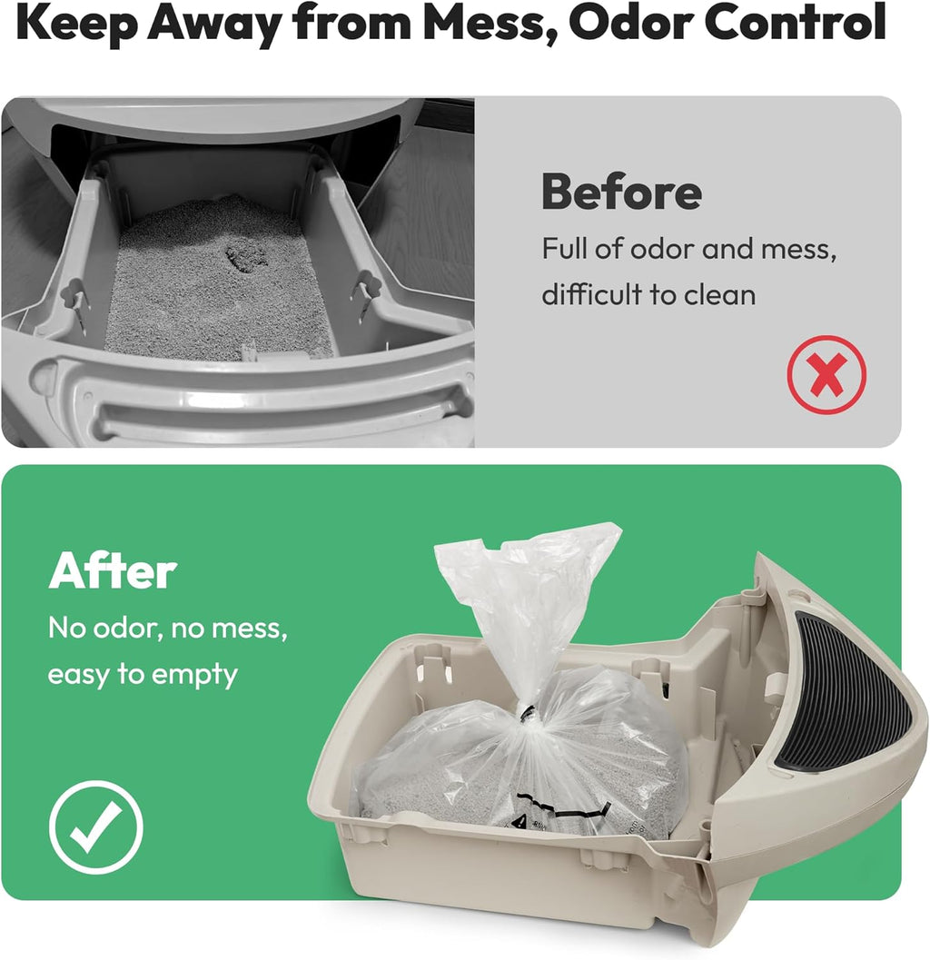 AMOGOGOPET clear leakproof waste drawer liners for automatic litter box
