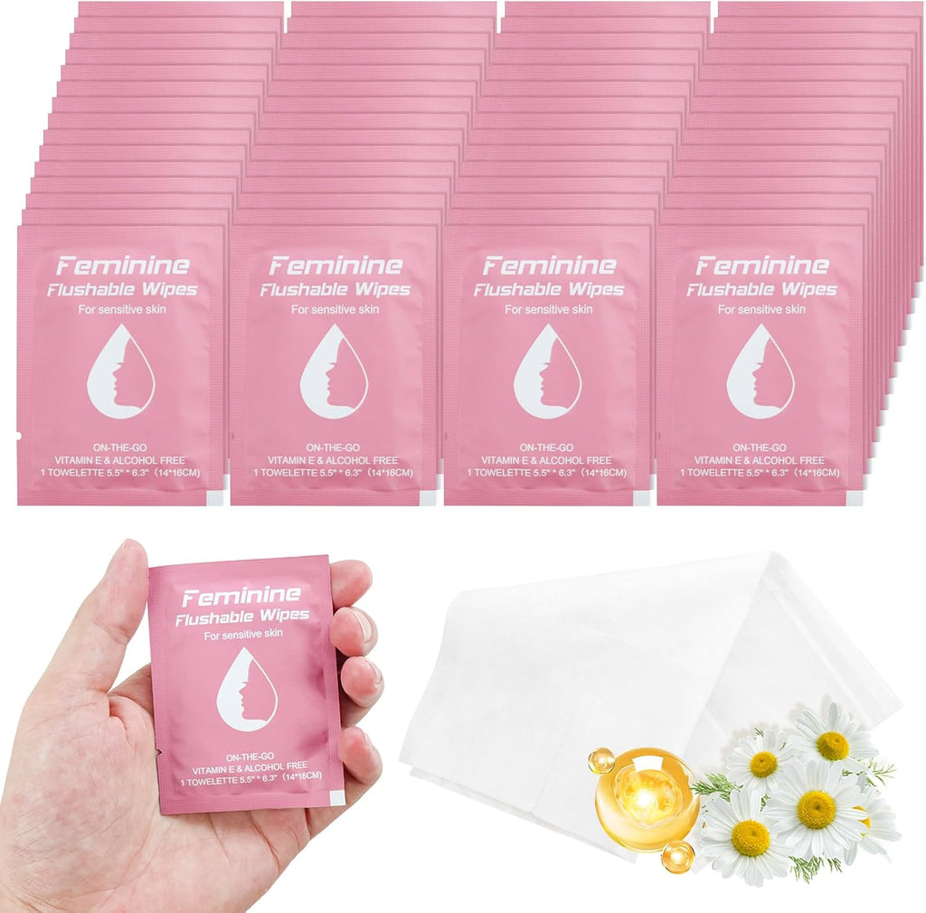 Twoworld Feminine Wipes 50 count pack front view travel hygiene