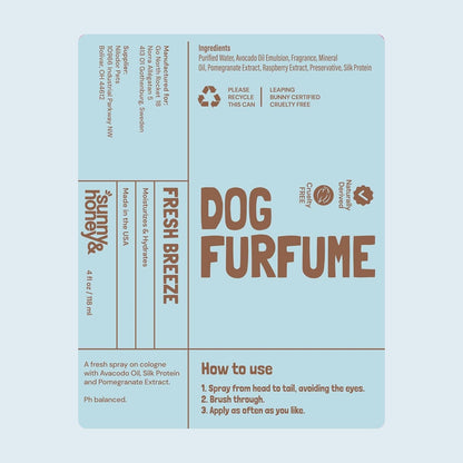 Sunny & Honey Dog Perfume Spray Long Lasting - 4 fl oz (2-Pack) - Deodorizing, Detangling & Hydrating with Avocado Oil & Silk Protein - pH Balanced Dog Cologne Spray - Fresh Breeze Scent - Image 9