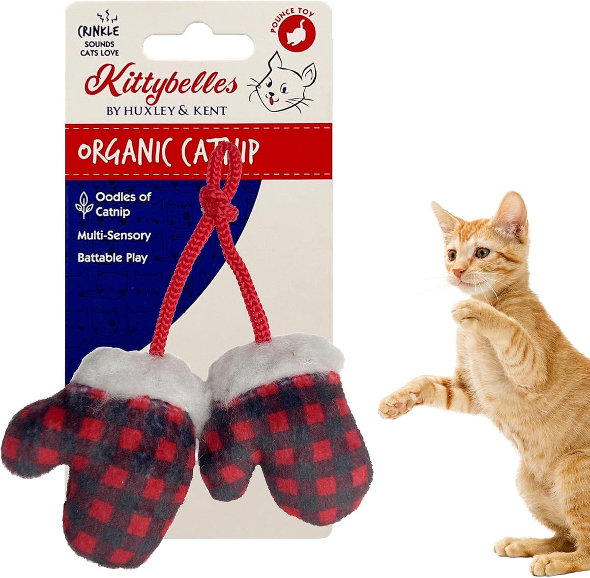 Huxley & Kent Plush Cat Toy - Holiday Interactive Catnip Toy for Cats & Kittens - Soft with Crinkle & Catnip - Fun Indoor Play - Dilly Claus - Image 9