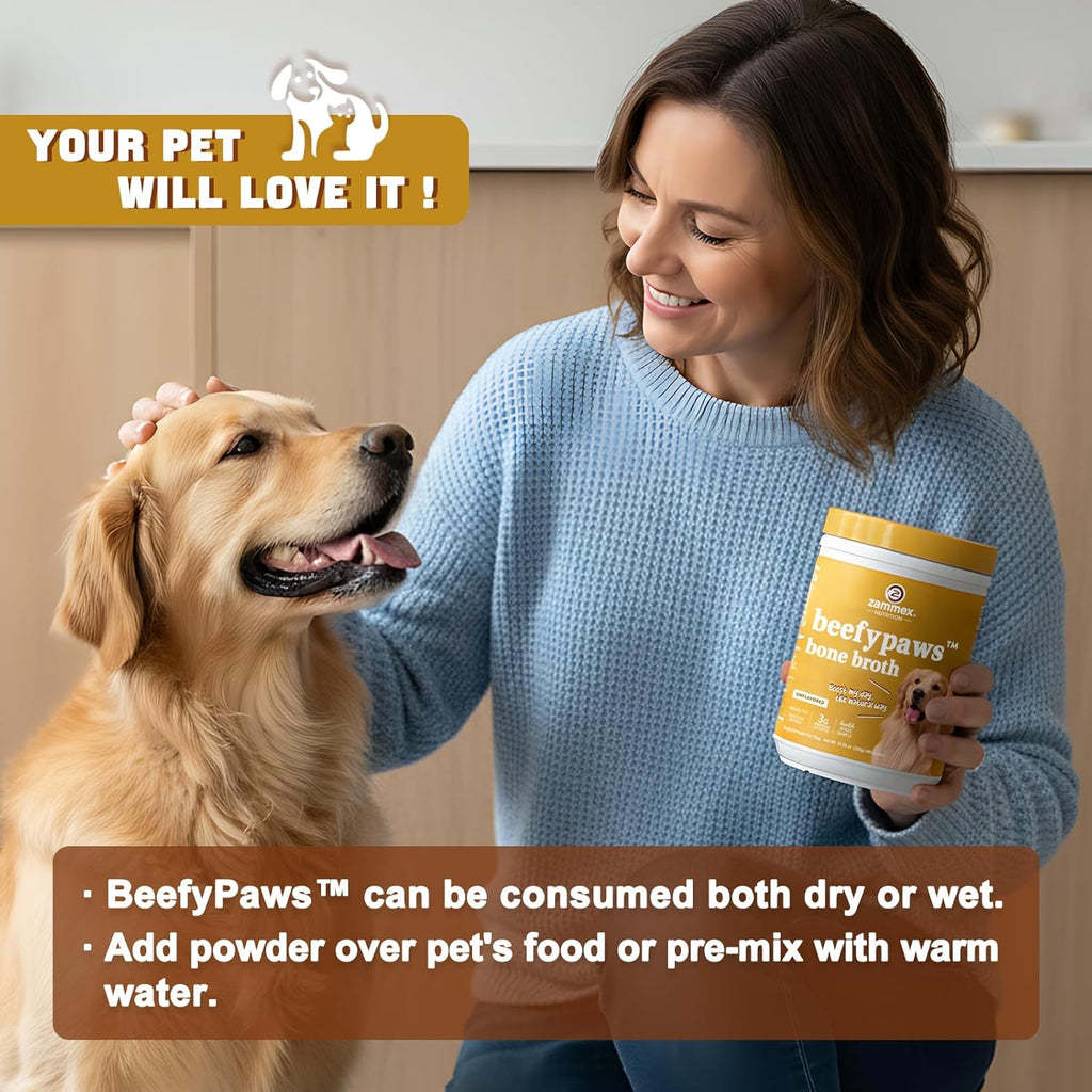 Zammex pet collagen and glucosamine powder for joint and bone support