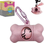 YUCHIYA dog poop pickup bags holder dispenser pink front view