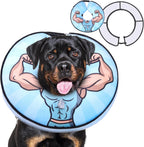 KOOLTAIL pet recovery donut collar demonstrating wider protective anti licking area