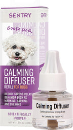 No electricity needed Sentry calming pheromone refill cartridges for portable cat diffusers.